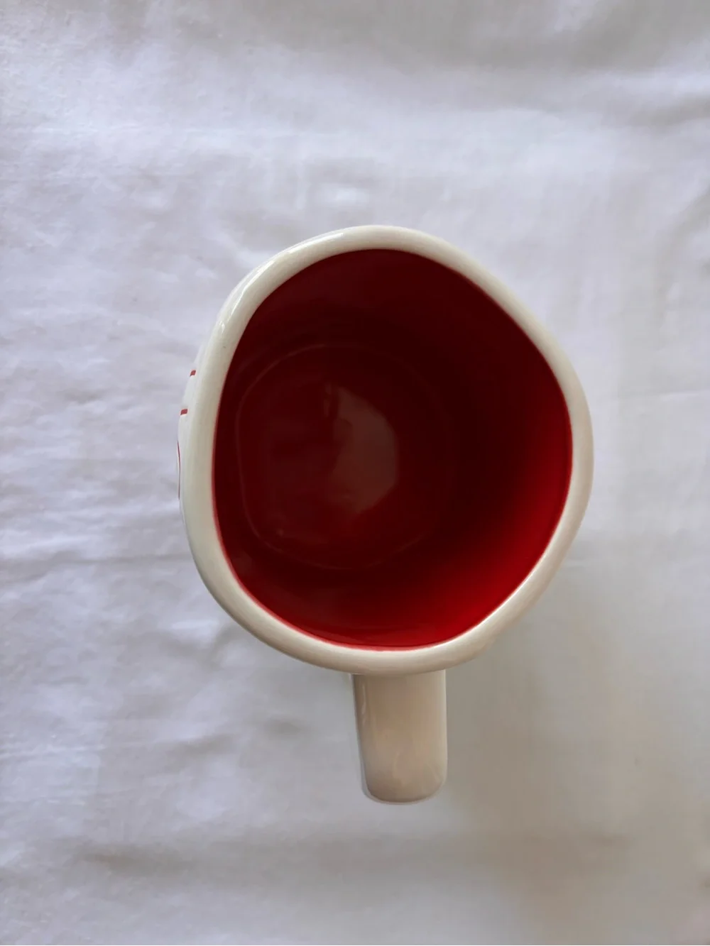 Rae Dunn Hot Stuff Mug Red inside